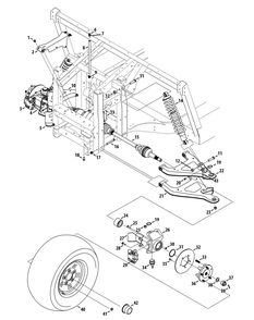 Front Axle 4 X 4 Diagram and Parts List for 46G 4X4-EFI-1G202Z-1G313Z-37BMD710 Cub Cadet Lawn Tractor Accessories